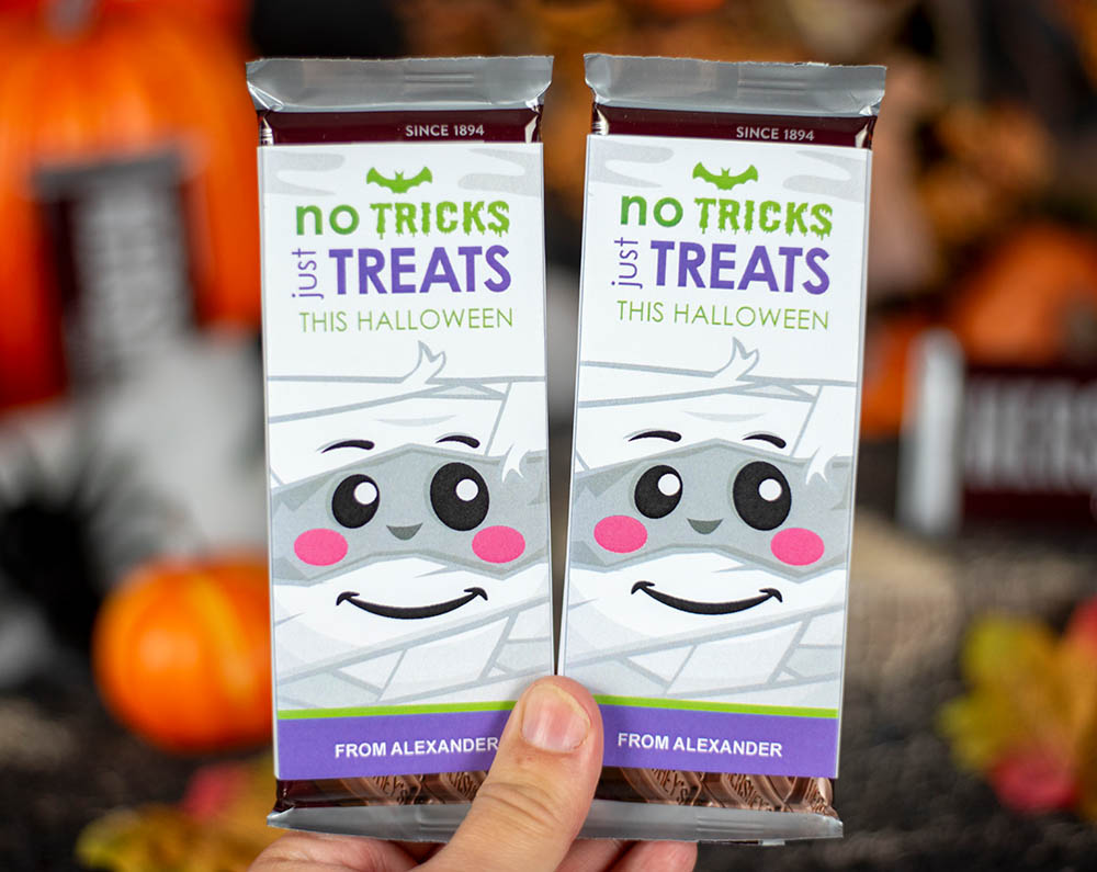 halloween candy bar wrapper, mummy design halloween candy bar wrapper, mummy design